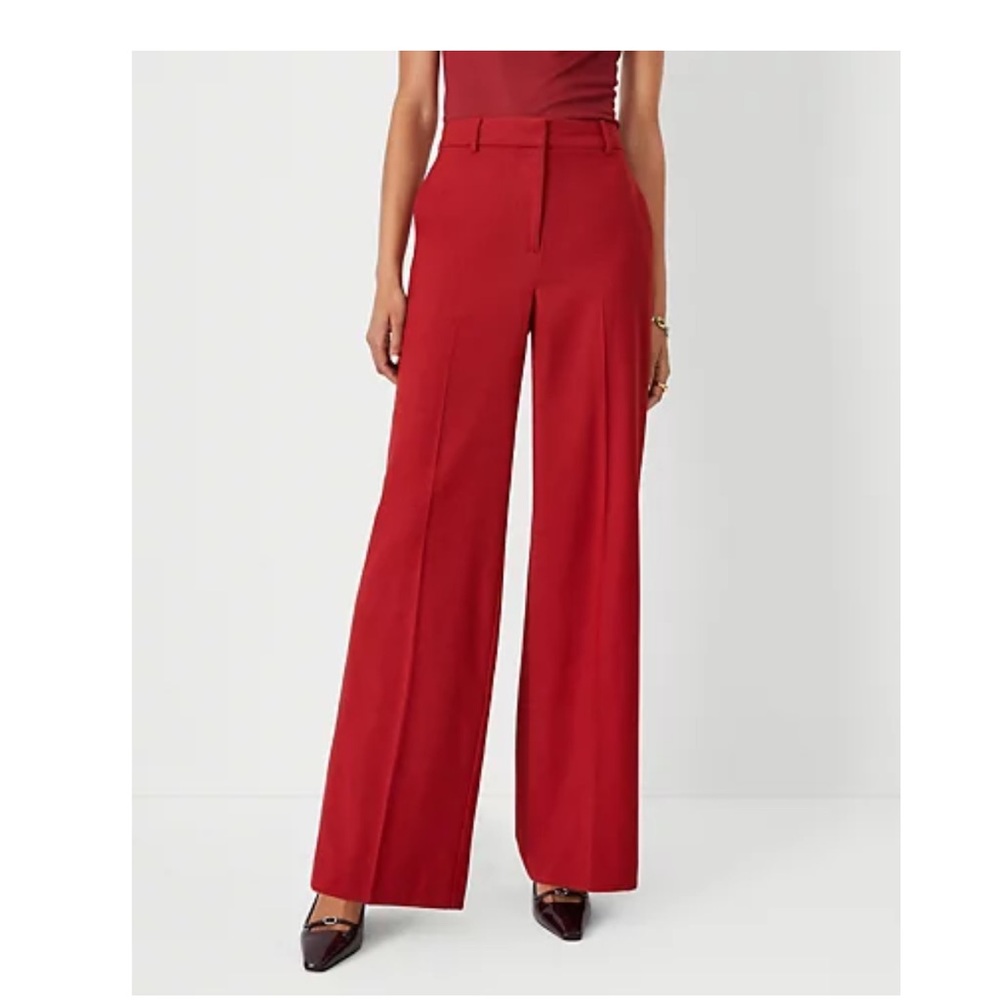 NWT Ann Taylor Red wide leg pant